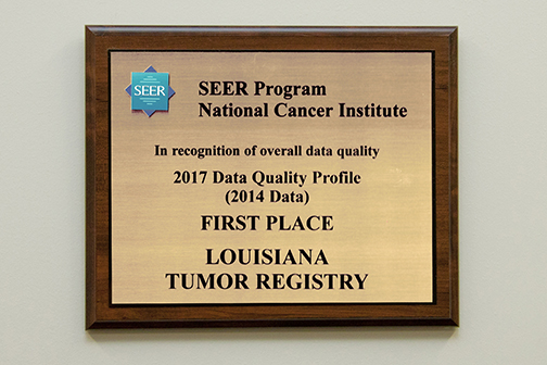 NCI SEER 1st  Place Award to LA Tumor Registry